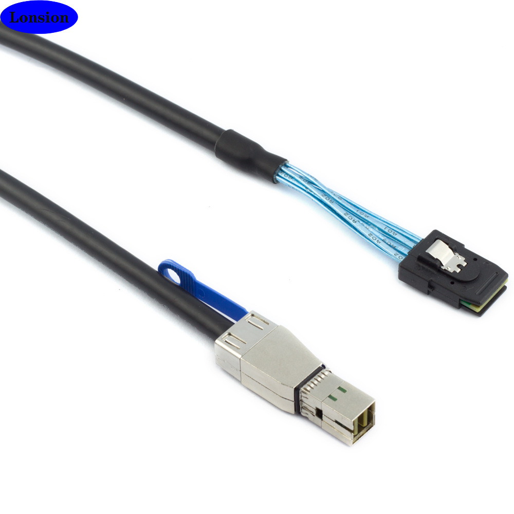 Mini SAS HD SFF-8644带IC转SAS HD SFF-8087服务器叠加连接线