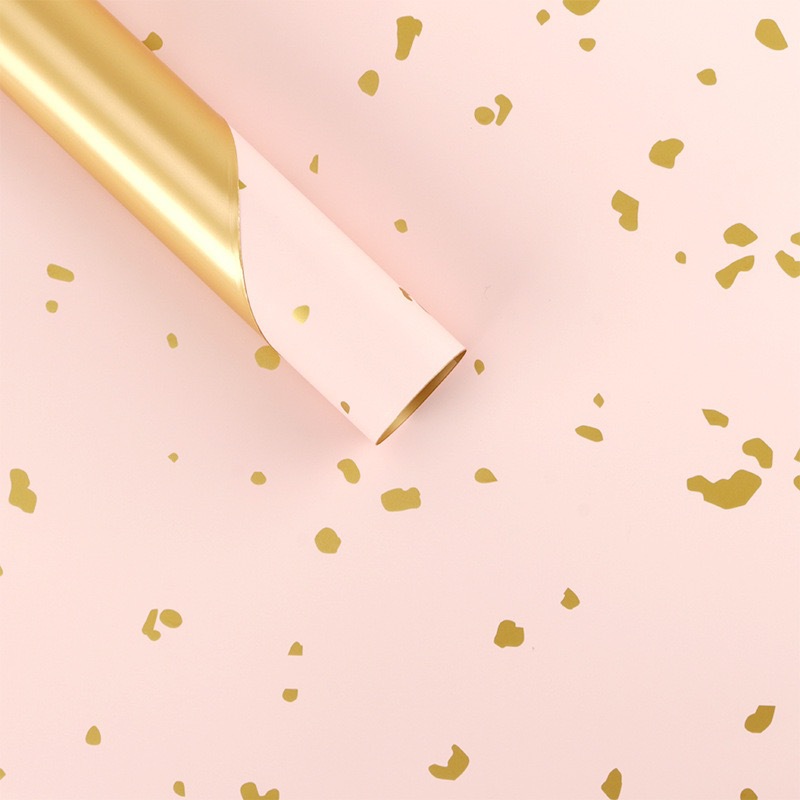 Papel de regalo para ramos de flores Lizhiran, con purpurina dorada, papel dorado de dos tonos, estilo europeo, elegante y resistente al agua.