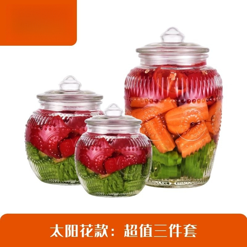 gran capacidad gruesa vidrio sellado tanque con cubierta encurtido doméstico cerveza granos almacenamiento de granos gruesos recipiente