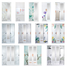 跨境热销钢制印花衣柜家用更衣柜卧室推拉移门柜儿童收纳柜储物柜