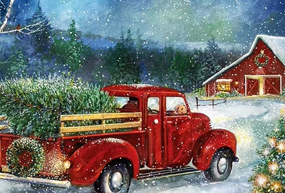 A Store Carpet Floor Mat Avtomobil döşəmə paspasları - christmas-truck-02-5080cm