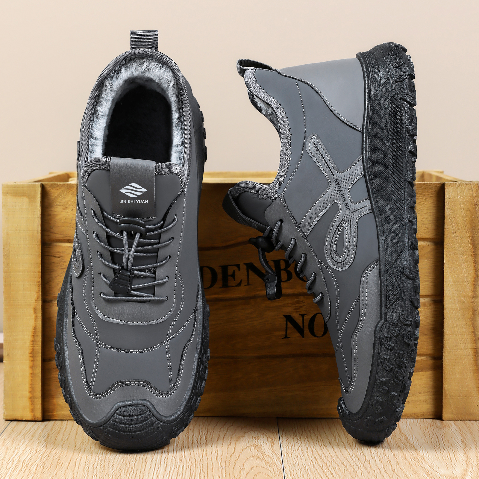 Zapatos de algodón de hombre con terciopelo grueso zapatos de hombre con suela suave cómodos calentamiento zapatos casuales a prueba de frío al aire libre