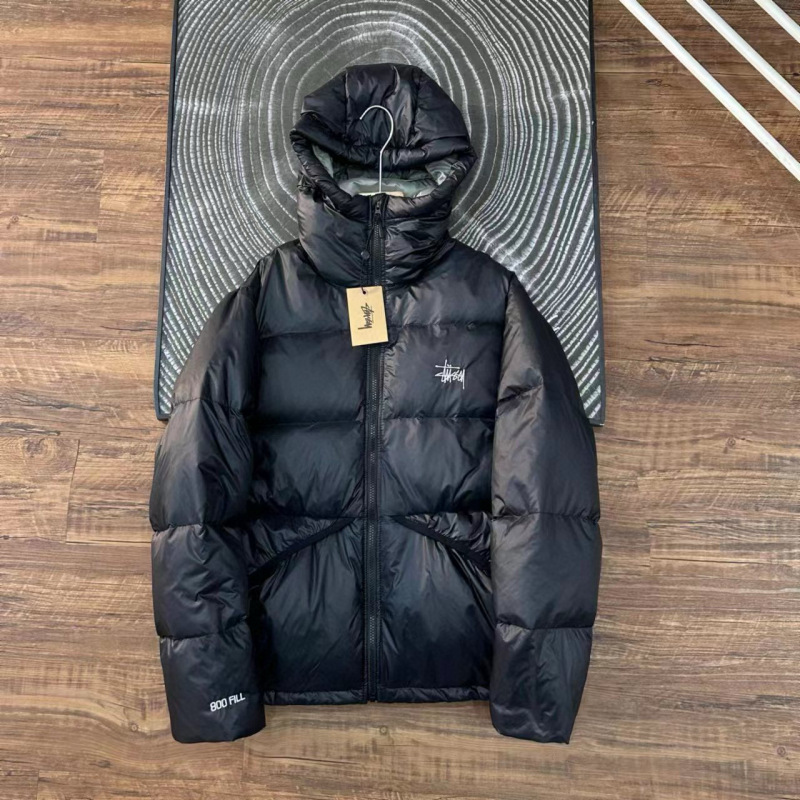 跨境代发 STU经典纯色百搭拉链连帽短款羽绒服派克面包服男女同款|undefined
