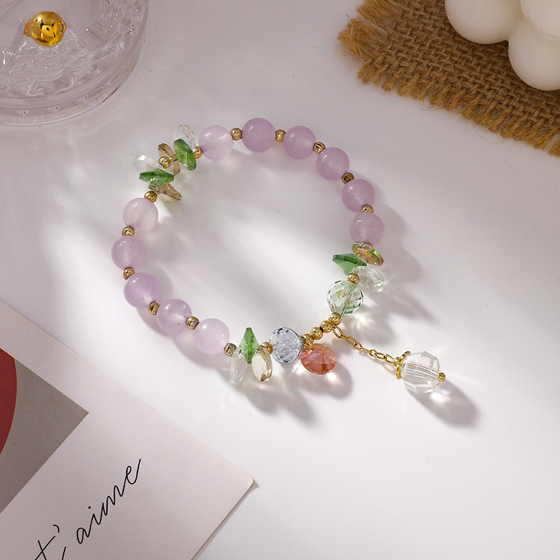 Bracelet En Perles De Cristal De Couleur Mode display picture 6