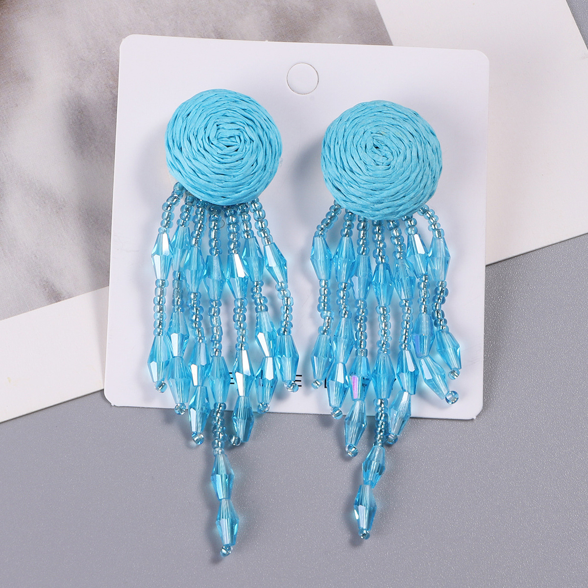 1 Pair Cute Lady Sweet Flower Raffia Drop Earrings display picture 5