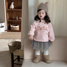 儿童卫衣条纹打底裤两件套秋冬2025新款韩版童装宝宝衣服女童套装