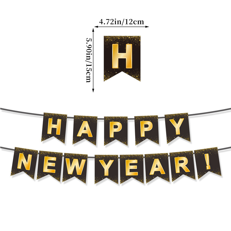 クロスボーダー新年箔押し旗2023新年元日パーティー装飾紙横断幕卸売り|undefined