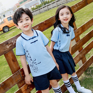 Jinmier Kindergarten Summer Clothes Short-sleeved Suit Children's Class Clothes Summer Graduation Photo Clothes Primary School Uniform