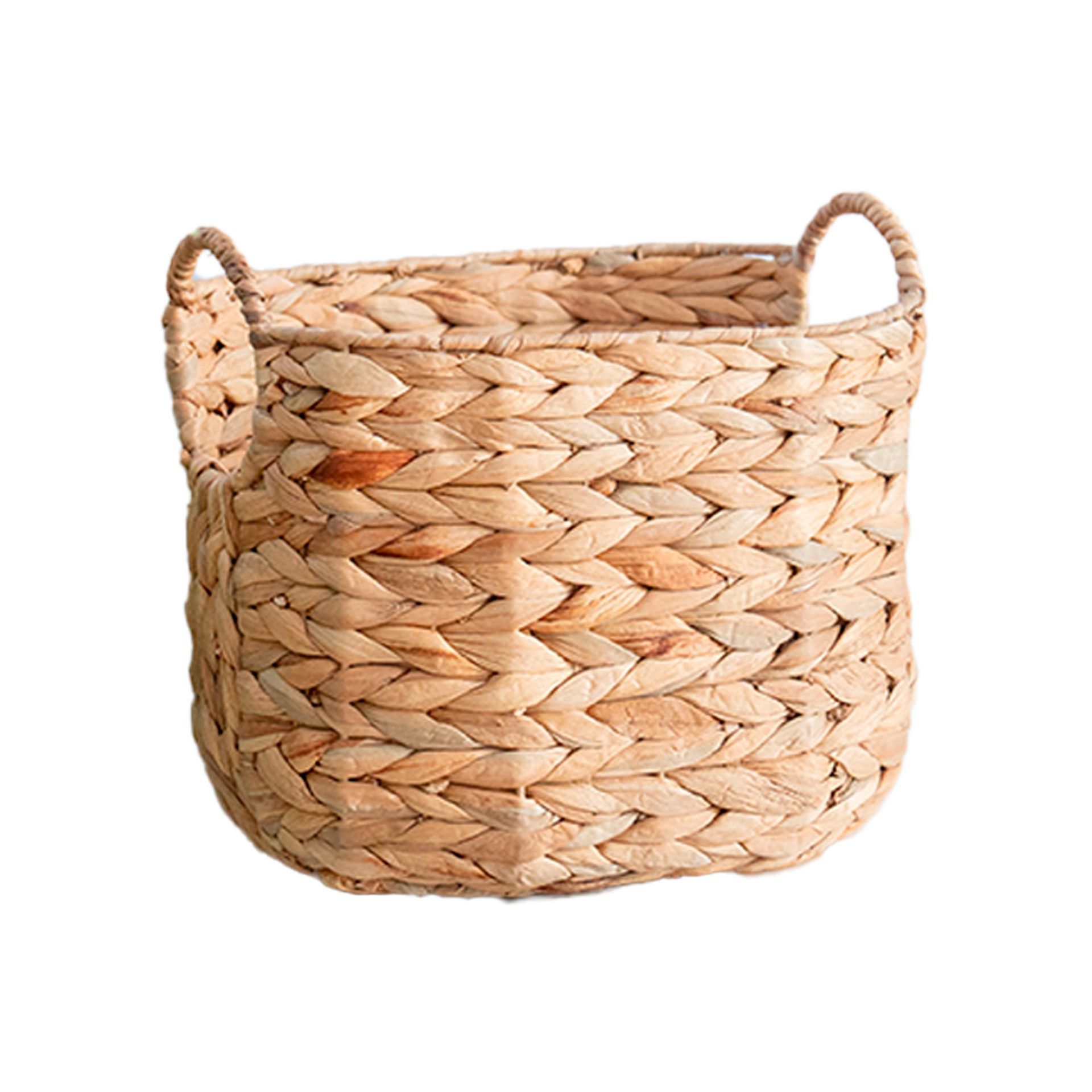 Amazon calabaza de hierba almacena doble manejo redondo B almacena tela de mano caja de almacenamiento de ropa de dormitorio cesta