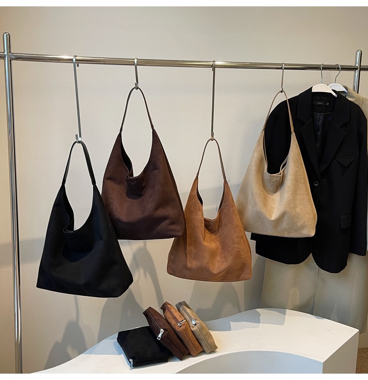 Maillard Tote Bag Women 2024 New Large Capacity Commuter Bag Summer High end Frosted Retro Shoulder Bag_voghion.com