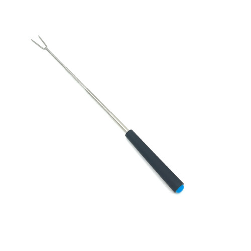 Stainless steel 304 telescopic plastic handle dessert hot pot fork, telescopic 6-color fruit fork, cheese hot pot skewer