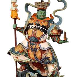 玻璃钢佛像批发 寺院神像四大天王彩绘贴金 琉璃站像地藏王图片