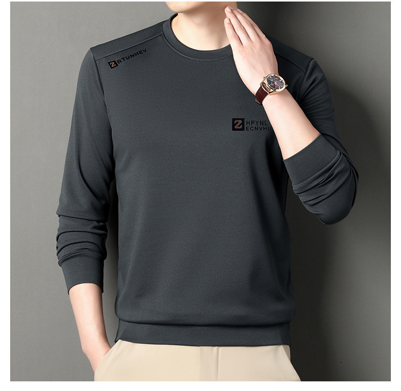 Herren Langarmshirt Rundhals Langarm Pullover Für Männer_voghion.com