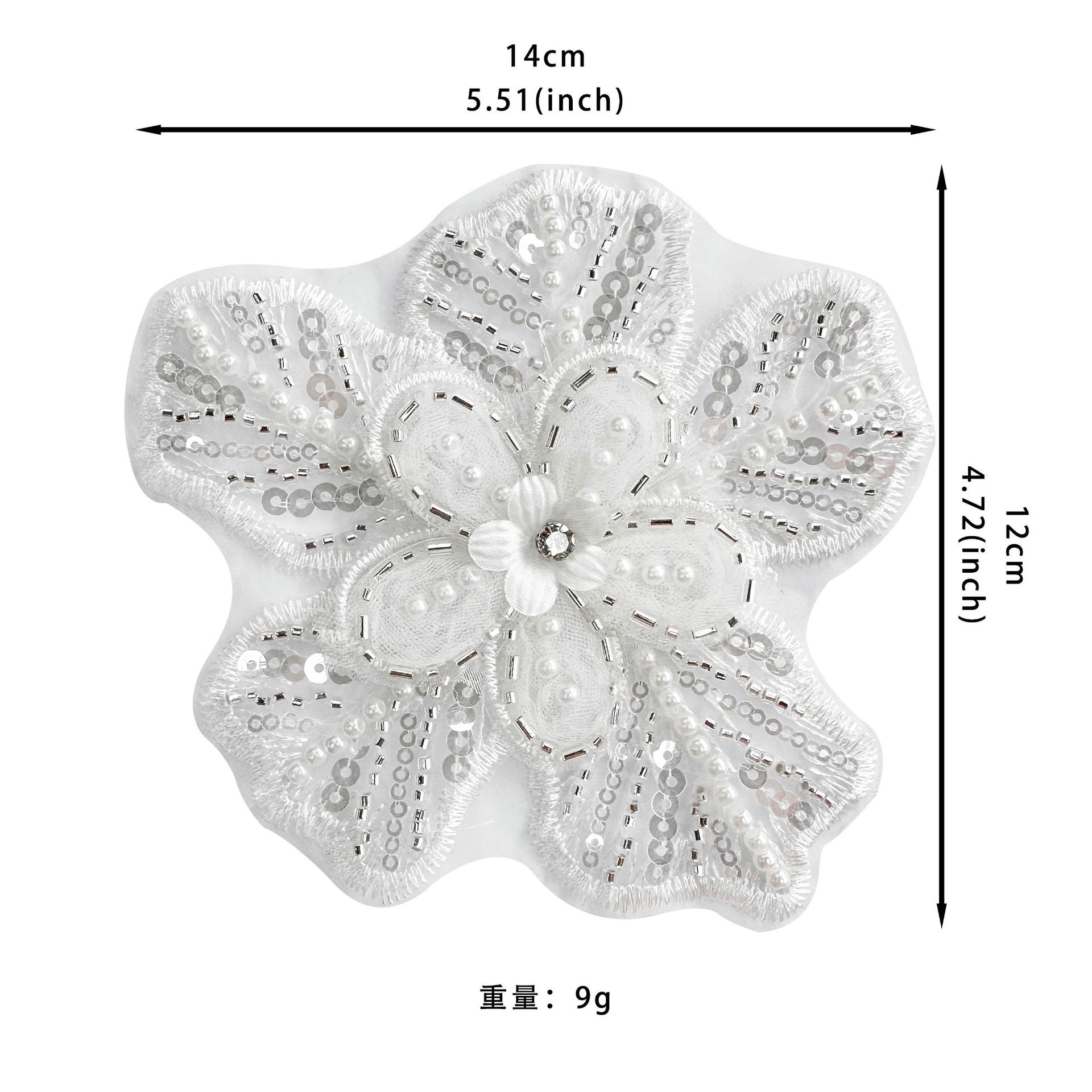 tela de tela de malla exquisita doble capa de encaje blanco parche de flores hecha a mano accesorios de joyería DIY accesorios de ropa accesorios de decoración