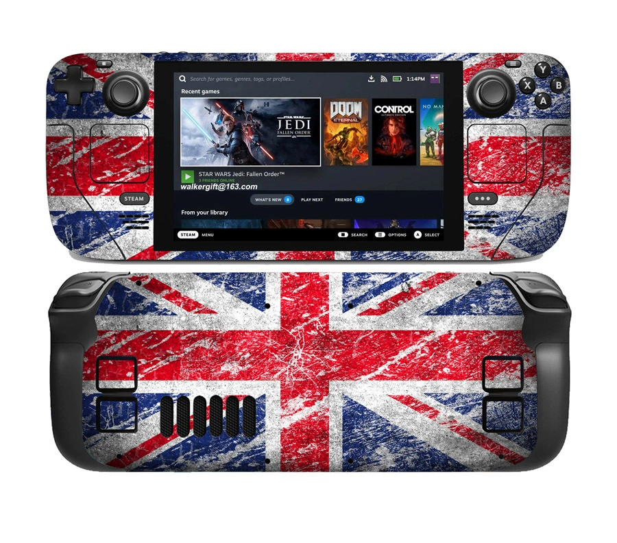 Новая наклейка-рукоять для Steam Deck игрового портативного устройства, защитная цветная пленка против царапин, без следов, матовая виниловая