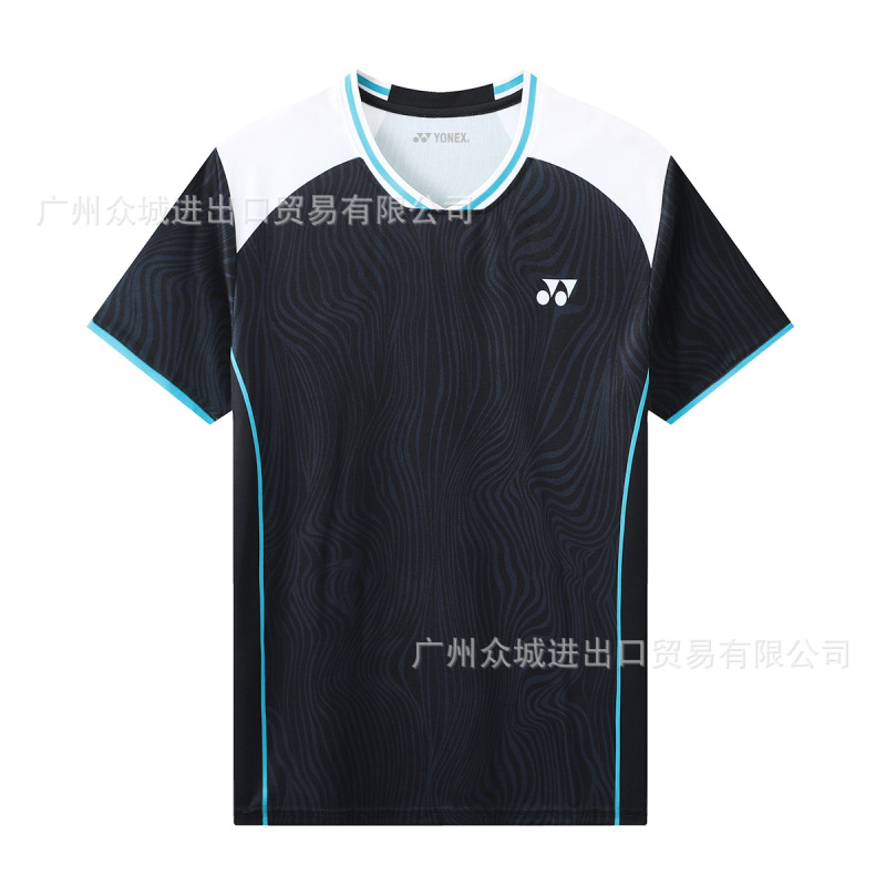 夏の新型バドミントン服の大きい試合服の半袖の男女の同項の速乾の上着の子供の訓練服の運動服の印字|undefined