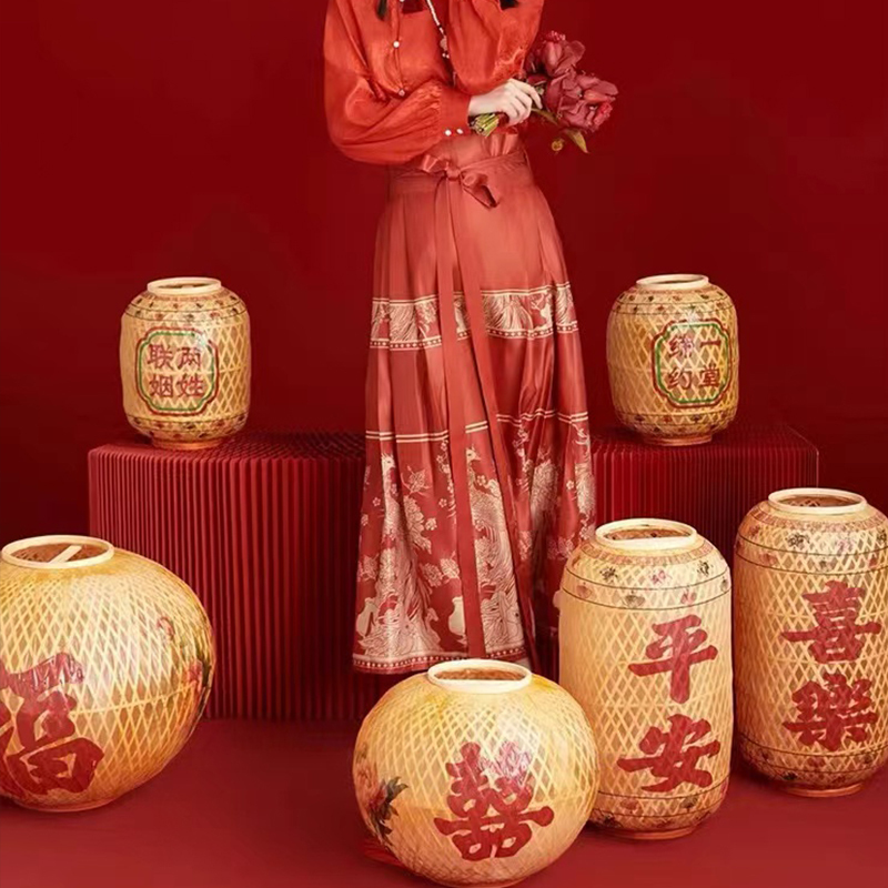 Photography Props Oil Paper Lanterns Chaoshan Lanterns Bamboo Lanterns Chinese Retro Tea House Restaurant Festive Lanterns Hanging Lanterns