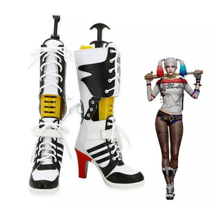 Amazon TEMU Harley Quinn Harley Quinn Boots Shoes Suicide Squad Cosplay Movie High Heels