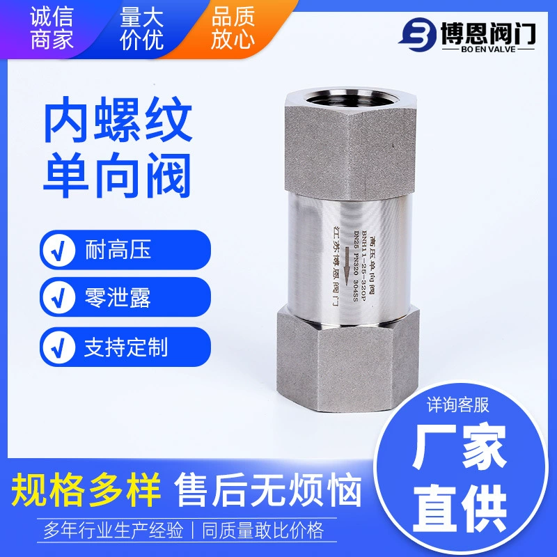 Обратный клапан с внутренней резьбой из нержавеющей стали Обратный клапан с Нулевой утечкой газа CNG высокого давления с резьбой Обратный клапан