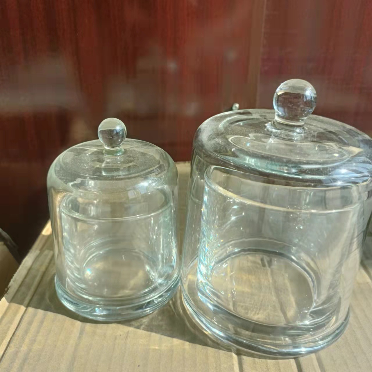 新品现货香薰蜡烛杯带罩 晶石香薰容器 小号金钟罩 蜡烛杯带罩