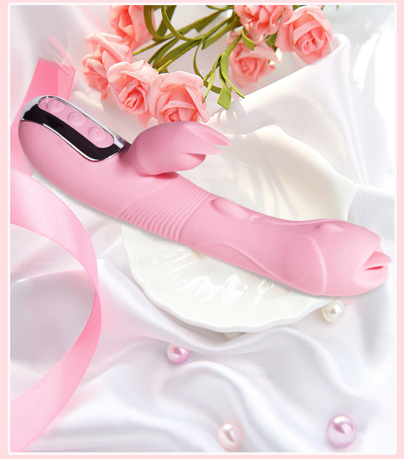 Jiuai Silicone Inserted Vibrator with Electric Button Control, Pink — detail image 29