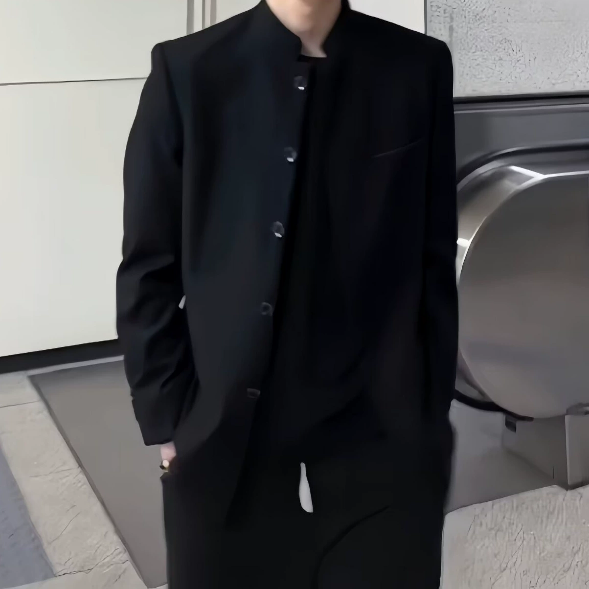 Продвинуто чувство простоты Новый китайский костюм-пиджак Чжуншань мужской осенний и зимний досуг Китайский стиль с воротником