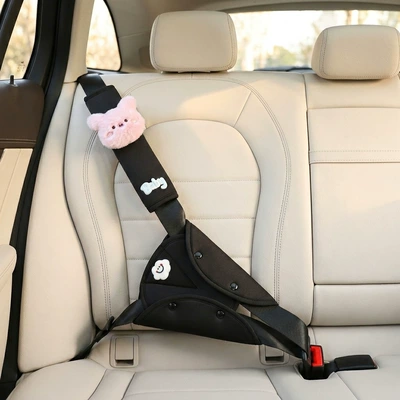 Seat belt shoulder pad, Strangulation Protective Cover, Cartoon Car - regulator-piggy-shoulder-pads-black