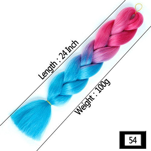 Peruca de comercio exterior gran trenza color gradiente africano gran trenza fibra química de alta temperatura seda trenza pelucina trenzada extensión de pelo