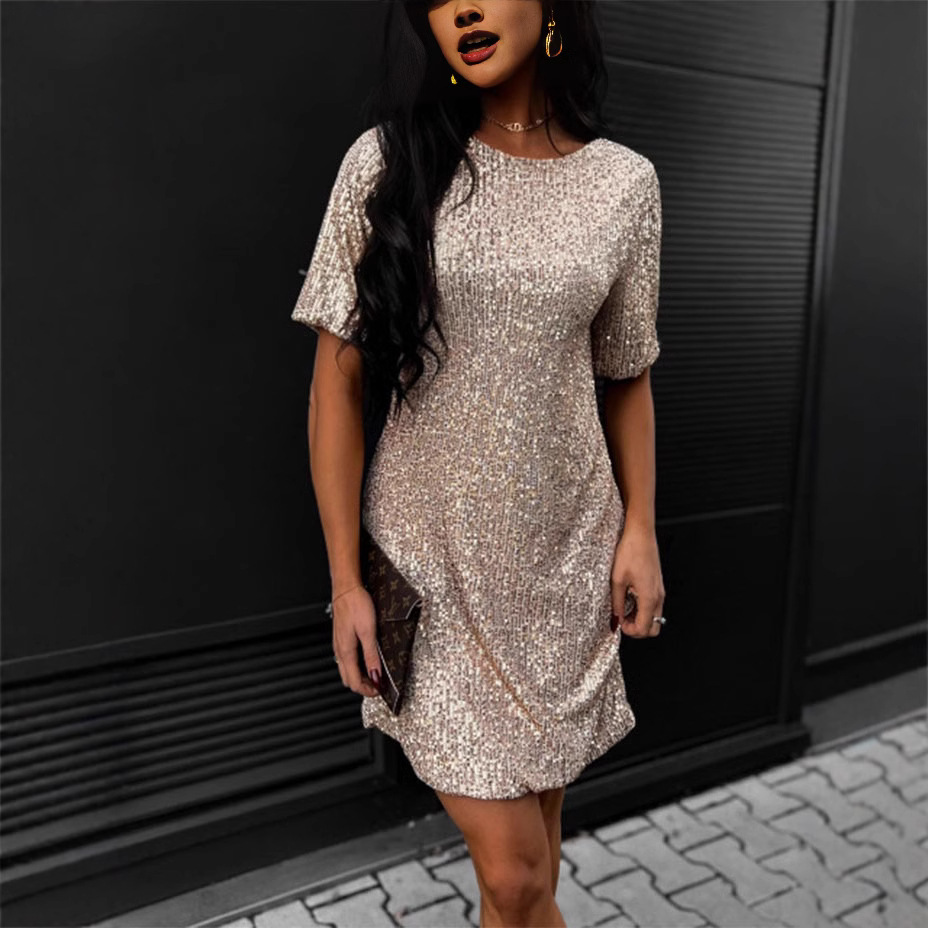 2026 primavera e l'estate nuovo commercio estero transfrontaliero abbigliamento femminile Amazon desiderio gonna media gonna obliqua abito con paillettes