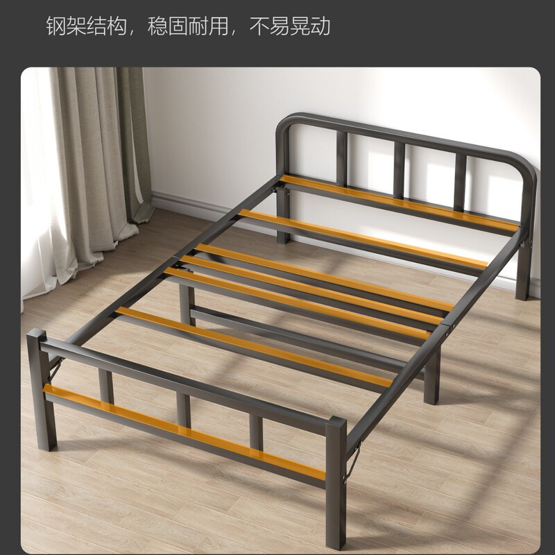 折りたたみベッドシングル家庭用簡易ベッドオフィス昼寝寮昼休みベッド賃貸住宅大人鉄ベッド|undefined