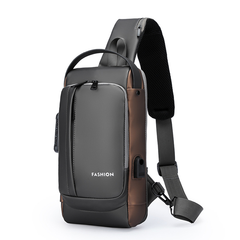 Bolso de pecho de hombre transfronterizo de gran capacidad multifuncional de bloqueo de contraseña bolsa de locomotiva anti-drop anti-robo ocio mochila de hombro
