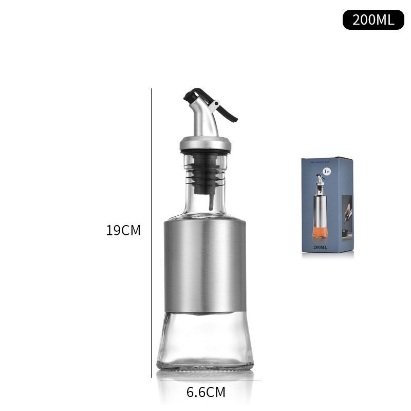 Escamas Olla de aceite visual Suministros de cocina al por mayor Olla de aceite de acero inoxidable Botella de aceite de vidrio Salsa de soja doméstica Botella de vinagre Botella de condimento