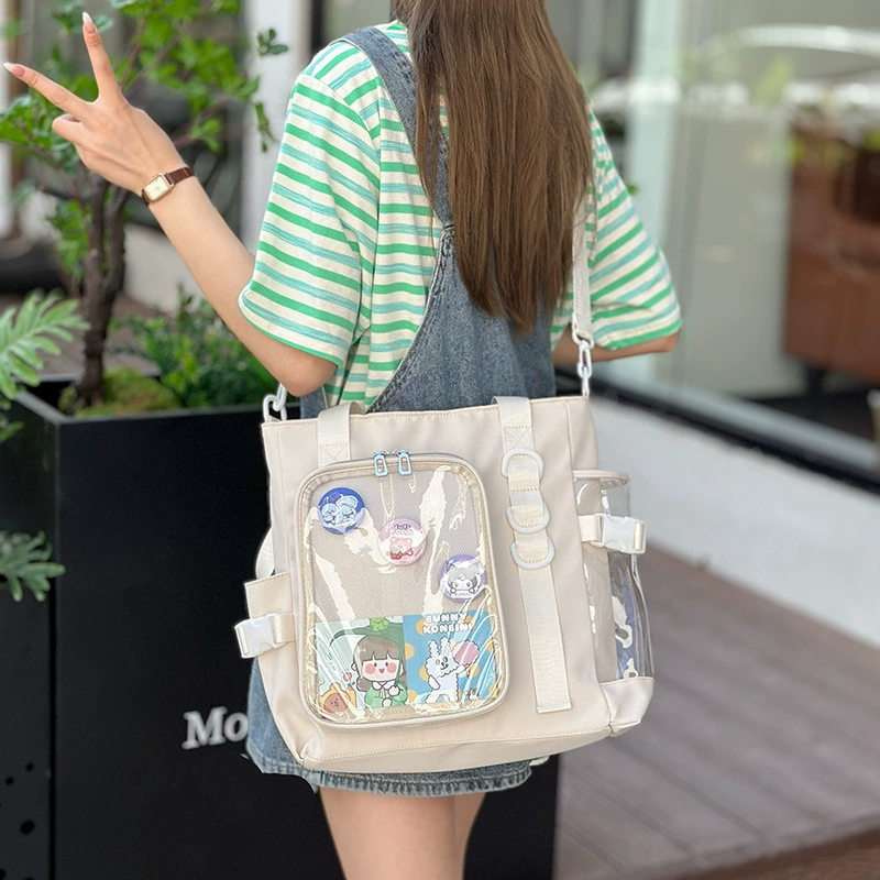 Мешок Мори Боль Дилемма Тотер Бен Прозрачная сумка на плечо для женщин большой емкости Студент кампуса Дилемма через плечо