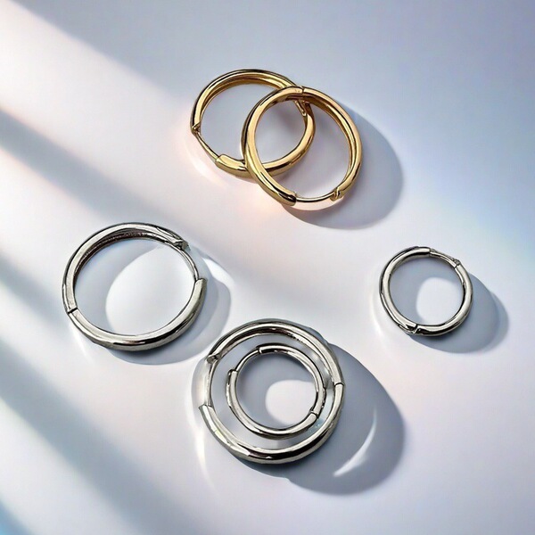 classic universal hoop earrings stainless steel