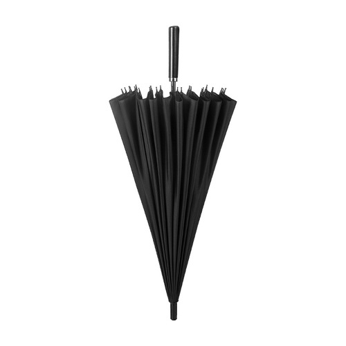 Increase 24 inches long handle rain umbrella large size double reinforced extra large anti-storm three-person straight handle wholesale customizable with LOGO printing