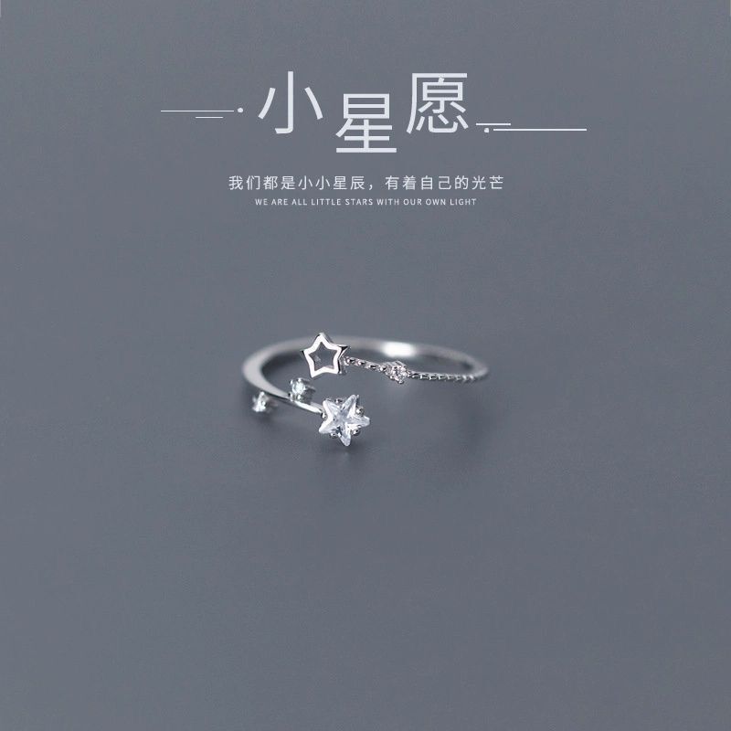 Star Ring for Women, Ins-Style Light Luxury Niche Design, Five-Pointed Star Ring, Korean Version, Simple and Elegant, Adjustable Open Design Star Ring for Women, Ins-Style Light Luxury Niche Design, Five-Pointed Star Ring, Korean Version, Simple and Elegant, Adjustable Open Design