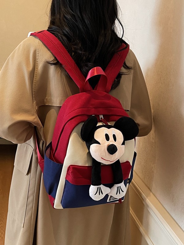 Mochila pequeña encantadora, muñeca de dibujos animados, mochila infantil, niña pequeña, mochila de bocadillos, retro