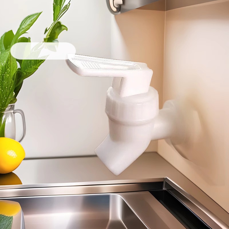 Special plastic press-type faucet for white and cold water buckets, ice water kettle, water dispenser, food-grade plastic faucet details Picture