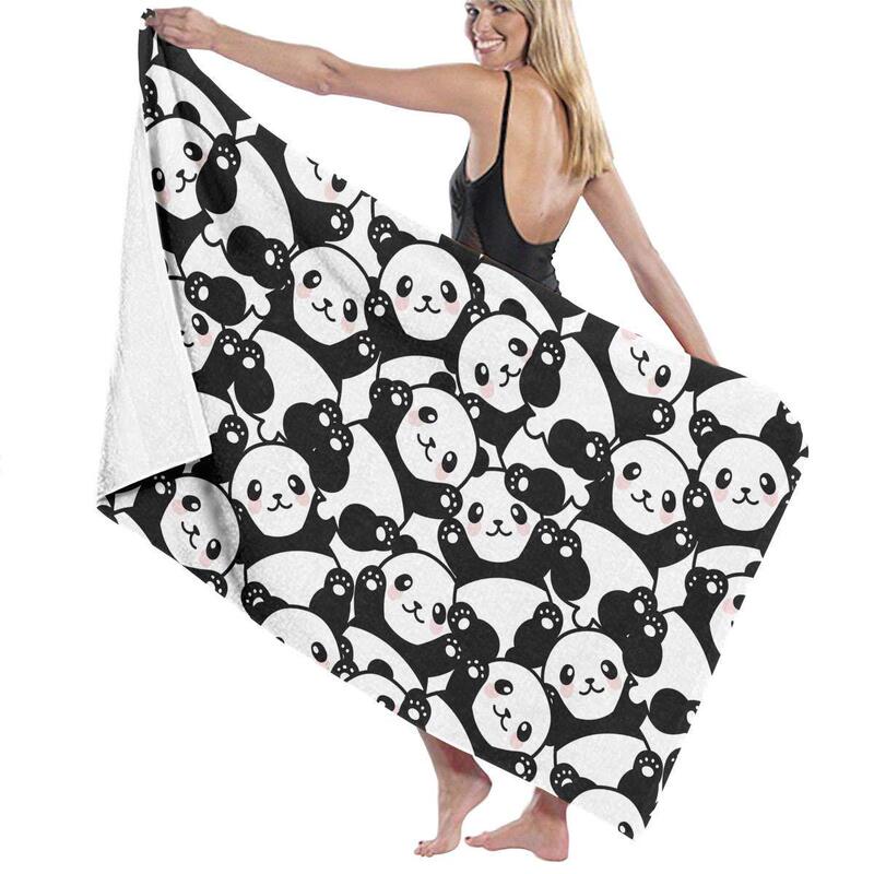 Full Edition Printed logo Beach Towel Panda Sunflower Black and White Plaid Yellow Duck Beach Bath Towel 3D Printed