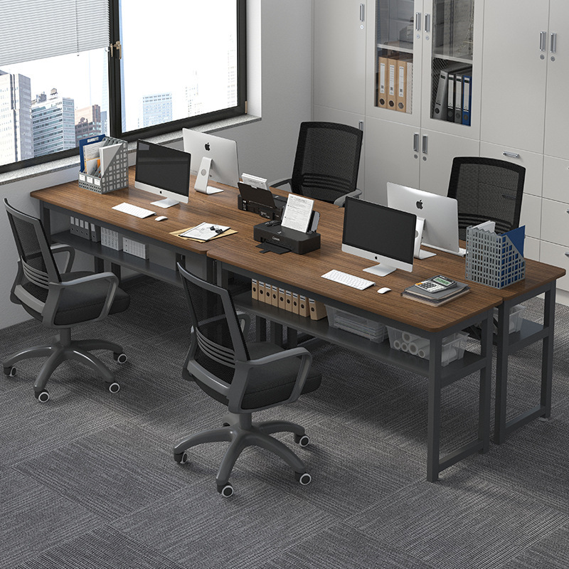 Combinación de escritorio y silla de oficina Mesa doble para el personal Espacio para el personal Mesa de computadora de escritorio moderna simple Mesa larga Banco de trabajo