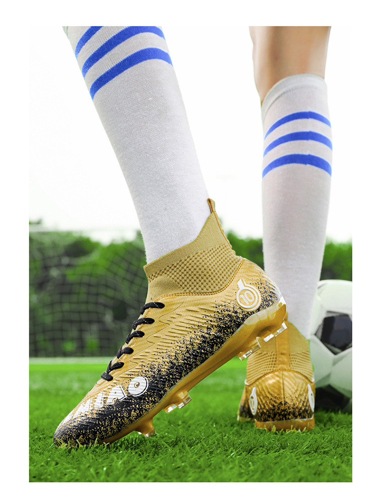 Best-selling High-top Football Shoes With Long Short Spikes, Non-slip Wear-resistant, Men, Women,_vogvips.com