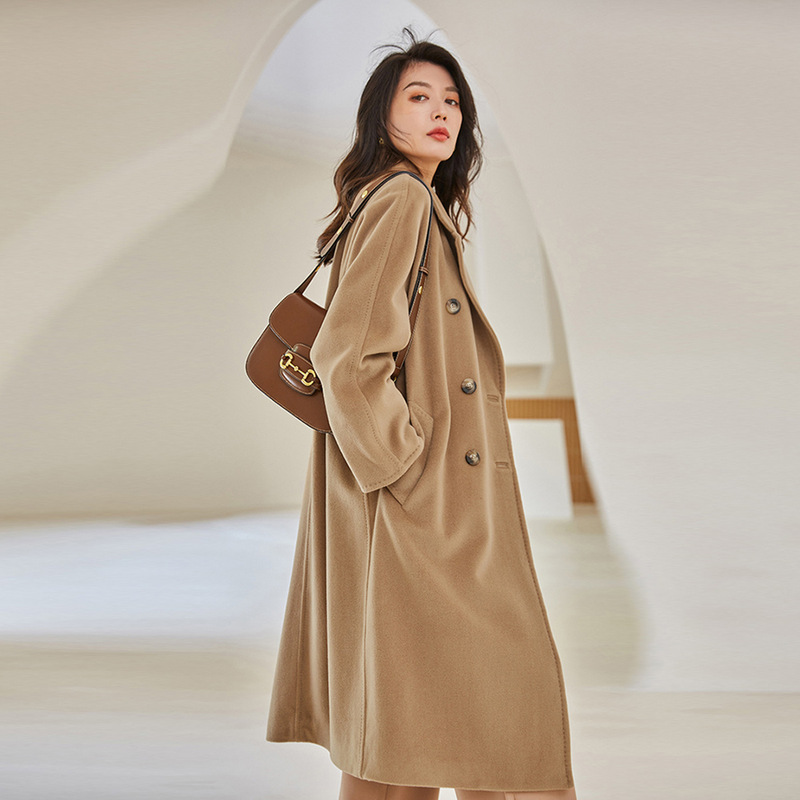 Shenghong 25 Winter New m Brand Classic 101801 Stand Collar Loose Women's Wool Mid-Length Coat Jacket Women 13801