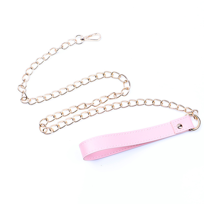 PU Bow Collar and Leash Set with Bell, SM Bondage Training Prop — detail image 15
