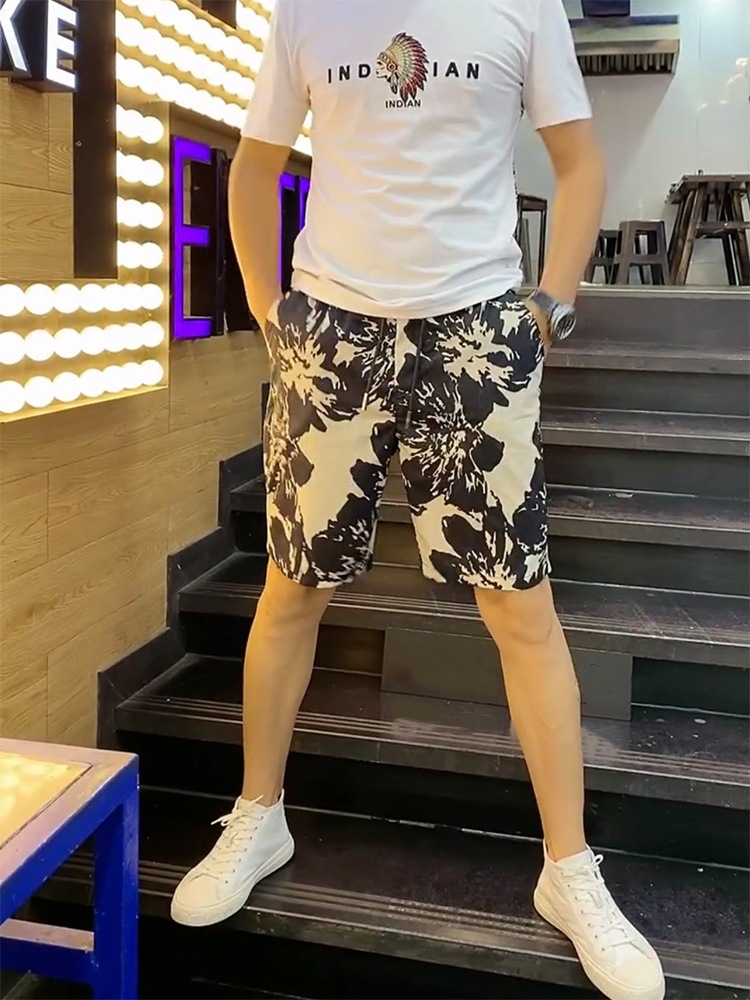 Men's Clothing Men's Trendy Casual Straight Leg Five Point Ice Silk Shorts Quick Drying Fashionable Versatile Beach Pants Summer_viptrois.com