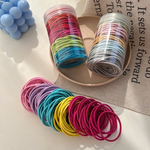 100 pack canned hair ring hair ties for girls, minimalist hair accessories, rubber bands for hair decoration, basic hair accessories