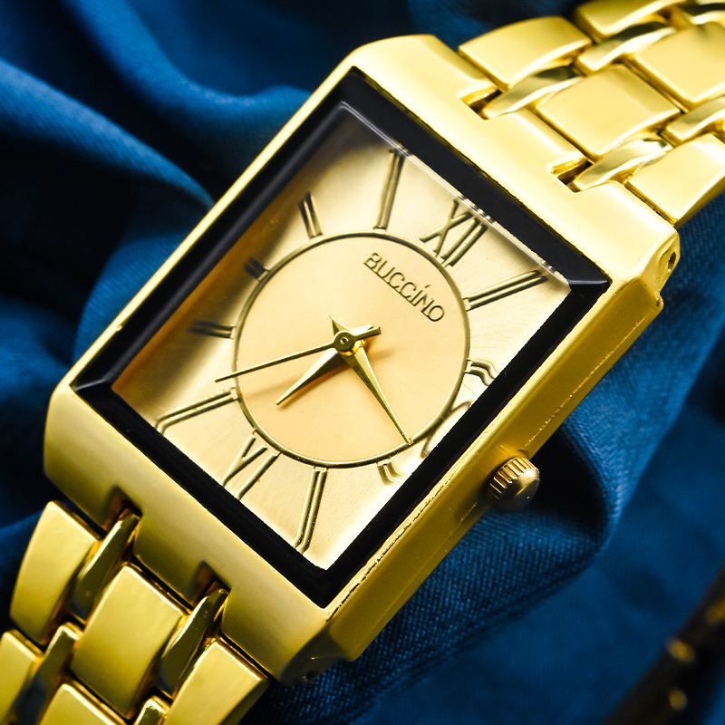 跨境新款经典独特设计运动男士手表钢带方形石英手表 商务礼品表