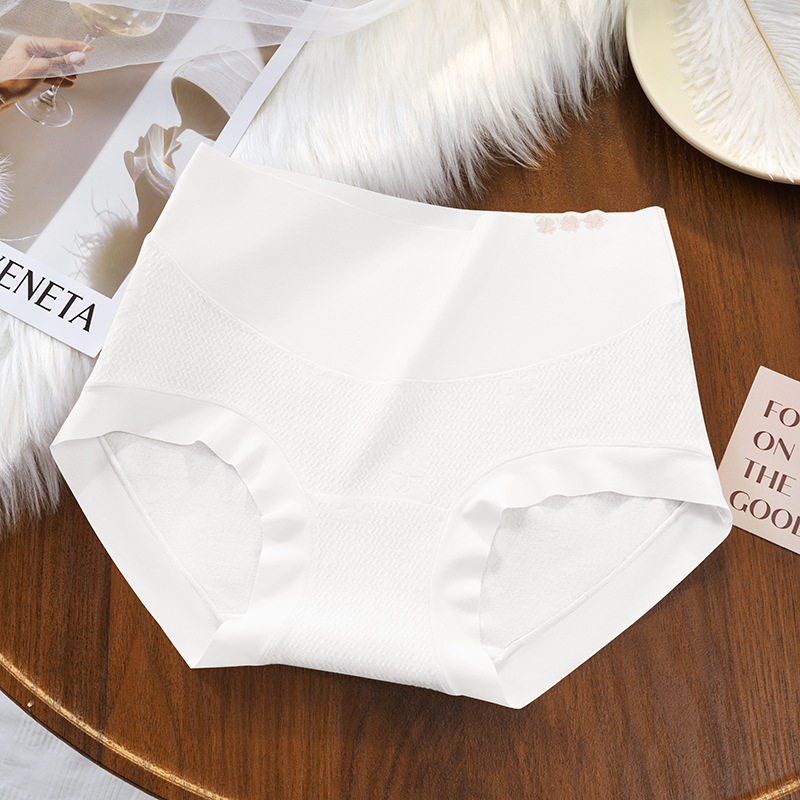 Ropa interior de algodón de gran tamaño entrepierna antibacteriana entrepierna larga 200 kg entrepierna de algodón de cintura alta trébol de cuatro hojas calzoncillos de algodón suave para mujer