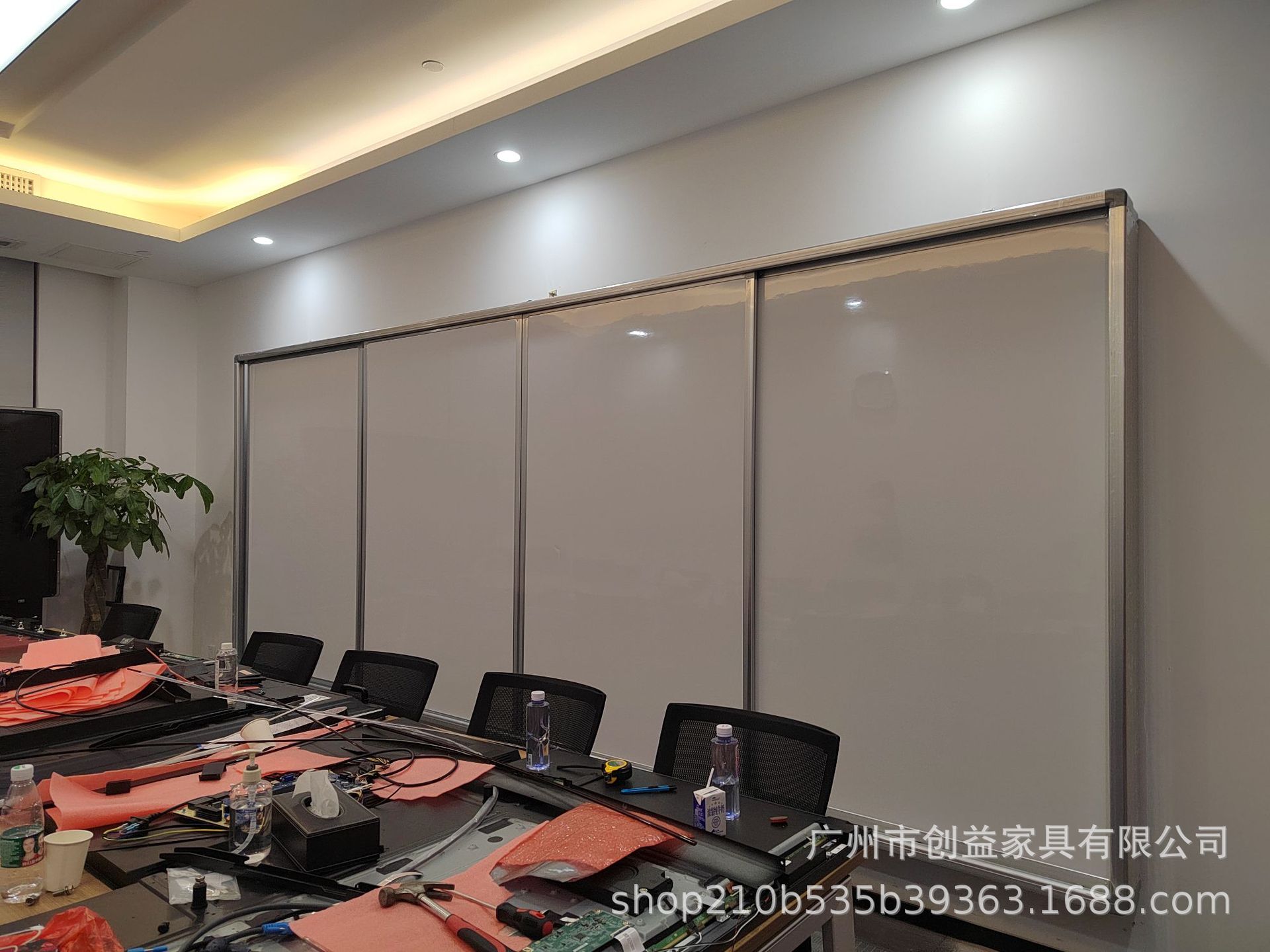 外贸专供推拉白板多媒体移动白板绿板双推拉学校教学挂式一体白板-阿里巴巴