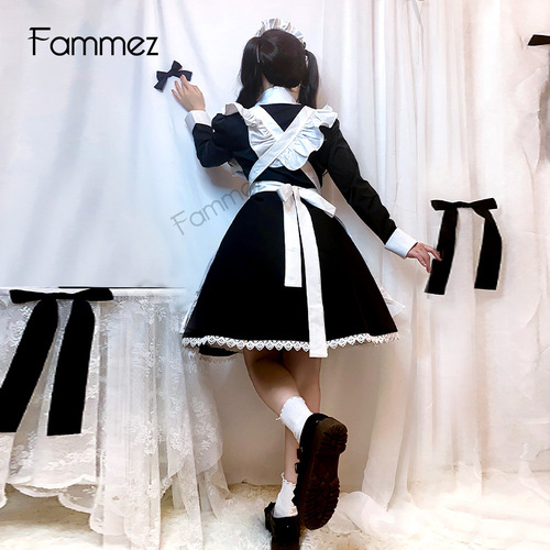 Japanese long-sleeved cosplay clothes cute Lolita uniform daily dress traditional maid maid outfit LT003