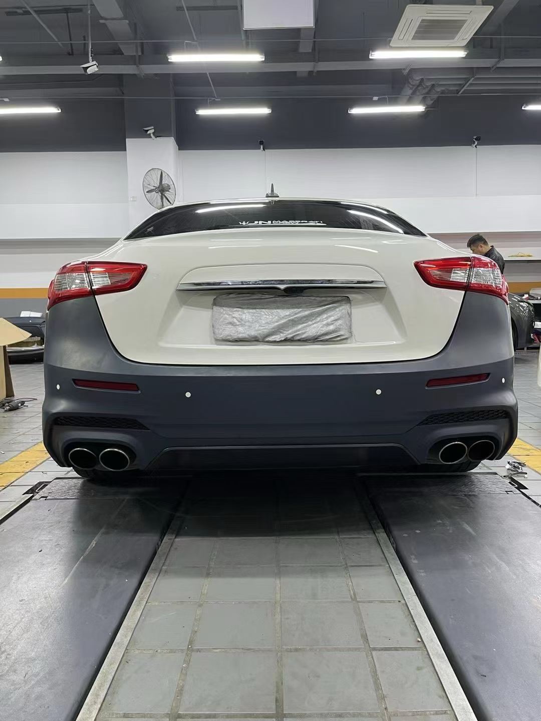 Maserati Ghibli Modified with Trofeo New Front Face Kit, Led Headlights, Tail Light Assembly, and Body Surround